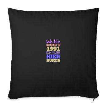en 1991 - Housse de coussin décorative 45 x 45 cm - noir - Devant