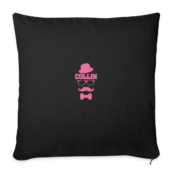 Prénom Collin - Housse de coussin décorative 45 x 45 cm - noir - Devant