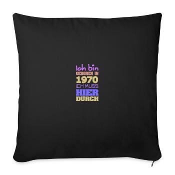 Born in 1970 - Sofa pillowcase 17,3'' x 17,3'' (45 x 45 cm) - black - Front