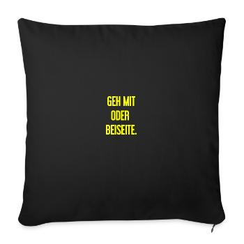Marchez avec ou sur le côté - Housse de coussin décorative 45 x 45 cm - noir - Devant
