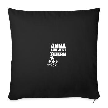 Anna - Sofakissenbezug 45 x 45 cm - Schwarz - Vorne
