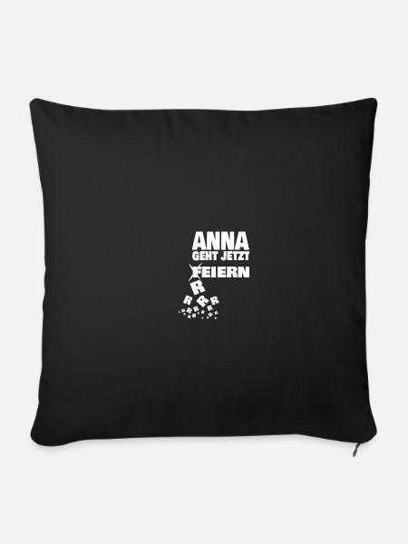 Anna - Sofakissenbezug 45 x 45 cm - Schwarz