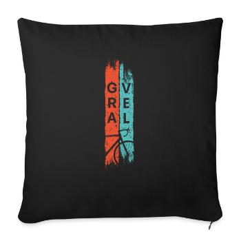 Cool design gravel bike for cyclists - Sofa pillowcase 17,3'' x 17,3'' (45 x 45 cm) - black - Front