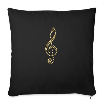 Clef golden yellow - Sofa pillowcase 17,3'' x 17,3'' (45 x 45 cm) - black - Front