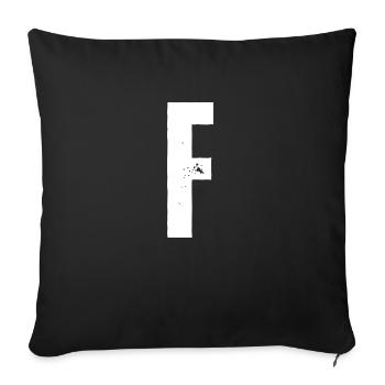 F - Sofa pillowcase 17,3'' x 17,3'' (45 x 45 cm) - black - Front