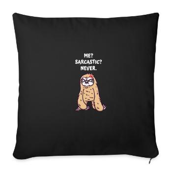 Je sarcastique jamais drôle humour -sarcasme ami - Housse de coussin décorative 45 x 45 cm - noir - Devant