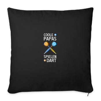 Cool dads playing darts - Sofa pillowcase 17,3'' x 17,3'' (45 x 45 cm) - black - Front