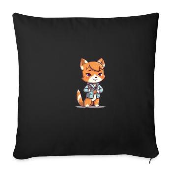 japanisch Hund Shiba Inu Ärztin Krankenschwester - Sofakissenbezug 45 x 45 cm - Schwarz - Vorne