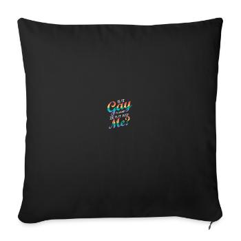 Schwule LGBT Pride Gay Rainbow Flag - Sofakissenbezug 45 x 45 cm - Schwarz - Vorne