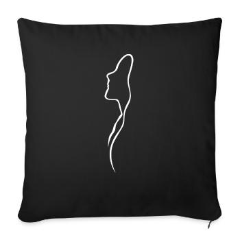 Silhouette Frau - Sofakissenbezug 45 x 45 cm - Schwarz - Vorne
