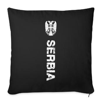 Serbia - Housse de coussin décorative 45 x 45 cm - noir - Devant