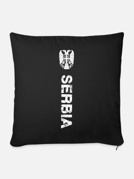 Serbia - Sofakissenbezug 45 x 45 cm - Schwarz