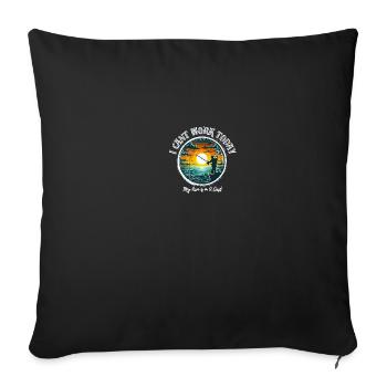 Better fishing than working - Sofa pillowcase 17,3'' x 17,3'' (45 x 45 cm) - black - Front