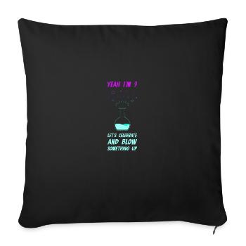 Anniversaire scientifique Nine Science - Housse de coussin décorative 45 x 45 cm - noir - Devant