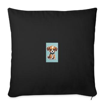 Chiots chiens | Chiens | Chiots | Fan de chien - Housse de coussin décorative 45 x 45 cm - noir - Devant