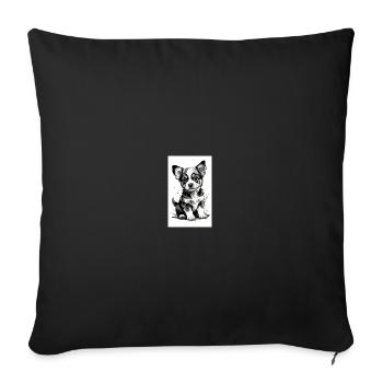 Chiots chiens | Chiens | Chiots | Fan de chien - Housse de coussin décorative 45 x 45 cm - noir - Devant