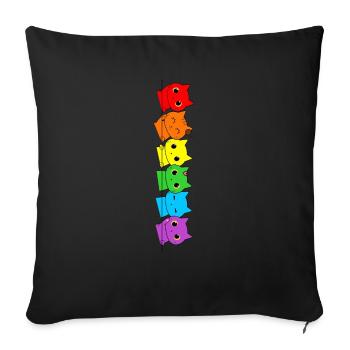 Funny LGBT Cat Stack Rainbow Gay Pride Gift - Sofa pillowcase 17,3'' x 17,3'' (45 x 45 cm) - black - Front