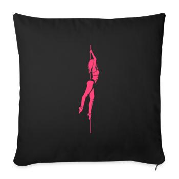 Women's pole dancing pole dancing - Sofa pillowcase 17,3'' x 17,3'' (45 x 45 cm) - black - Front