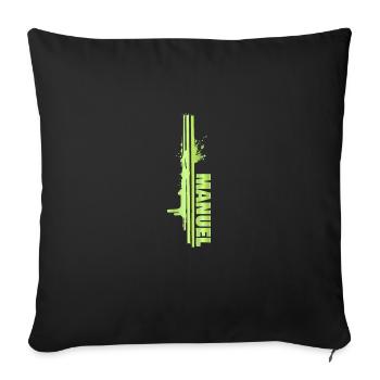Geschenk für Manuel - Sofakissenbezug 45 x 45 cm - Schwarz - Vorne