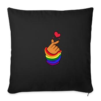 Lgbt Korean Heart Transgender Gift - Sofa pillowcase 17,3'' x 17,3'' (45 x 45 cm) - black - Front