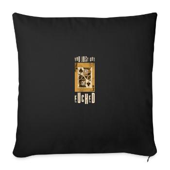 Card Games Skat Poker Euched - Sofa pillowcase 17,3'' x 17,3'' (45 x 45 cm) - black - Front