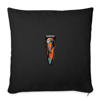 Tondeuse à cheveux coiffeur - Housse de coussin décorative 45 x 45 cm - noir - Devant
