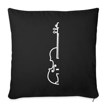 Violin violin player musician - Sofa pillowcase 17,3'' x 17,3'' (45 x 45 cm) - black - Front