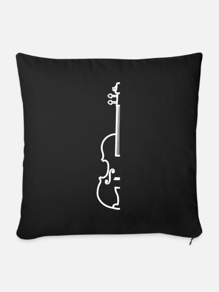 Violon violon violon musicien - Housse de coussin décorative 45 x 45 cm - noir