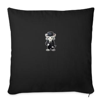 cute white tiger wearing a black suit and hat - Sofakissenbezug 45 x 45 cm - Schwarz - Vorne