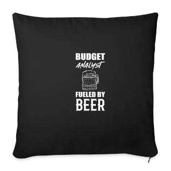 Ravitaillé avec de la bière Cadeau de buveur fort - Housse de coussin décorative 45 x 45 cm - noir - Devant
