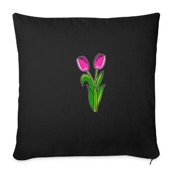 Belles tulipes Plant Lovers Poison - Housse de coussin décorative 45 x 45 cm - noir - Devant