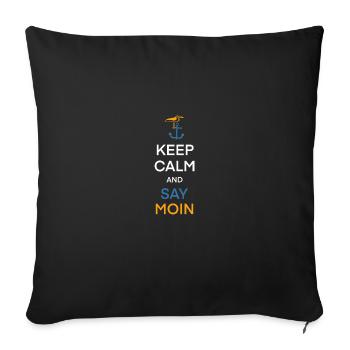 Moin Nordsee Hambourg Allemagne du Nord Cadeau - Housse de coussin décorative 45 x 45 cm - noir - Devant