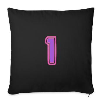 1. 1 YEAR. 1st ANNIVERSARY. 1 YEAR BIRTHDAY - Sofa pillowcase 17,3'' x 17,3'' (45 x 45 cm) - black - Front