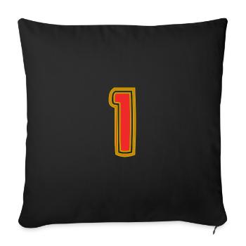 1. 1 AN. 1er ANNIVERSAIRE. ANNIVERSAIRE 1 AN - Housse de coussin décorative 45 x 45 cm - noir - Devant