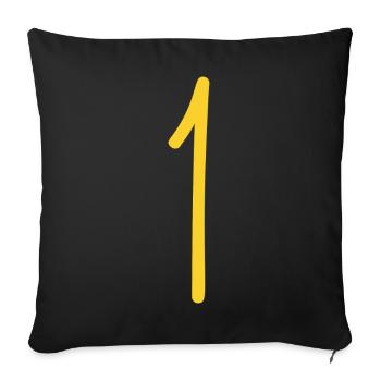 1 - Sofakissenbezug 45 x 45 cm - Schwarz - Vorne