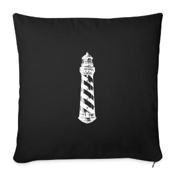 Oblique Striped Coastal Lighthouse - Sofa pillowcase 17,3'' x 17,3'' (45 x 45 cm) - black - Front