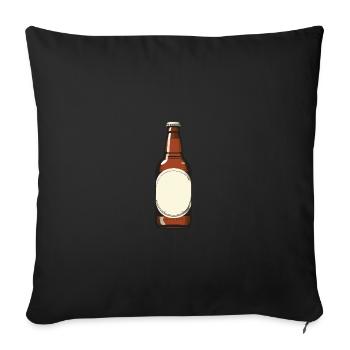 Bierflasche Bier - Sofakissenbezug 45 x 45 cm - Schwarz - Vorne