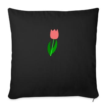 Tulipe Pays-Bas - Housse de coussin décorative 45 x 45 cm - noir - Devant