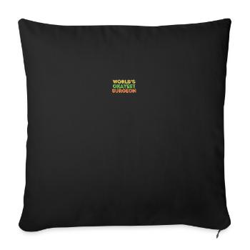 'World's Okayest Surgeon' Humor Tee - Sofa pillowcase 17,3'' x 17,3'' (45 x 45 cm) - black - Front