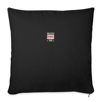 Rétro Bande Musique Nostalgie Vintage - Housse de coussin décorative 45 x 45 cm - noir - Devant