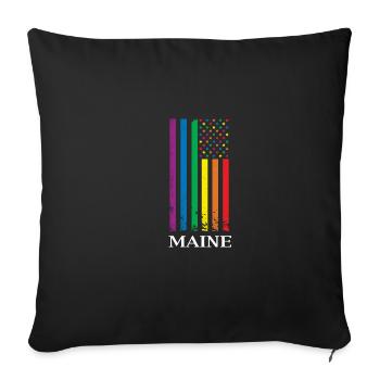 Maine Pride Month Pride Flag LGBT Community LGBTQ - Housse de coussin décorative 45 x 45 cm - noir - Devant