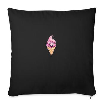 Smiling Ice Cream Creation - Sofa pillowcase 17,3'' x 17,3'' (45 x 45 cm) - black - Front