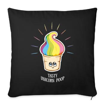 unicorn shirt, unicorn poop - Sofa pillowcase 17,3'' x 17,3'' (45 x 45 cm) - black - Front
