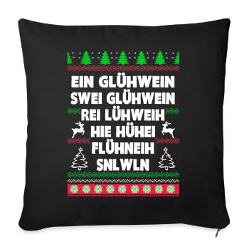 Glühwein - Sofakissenbezug 45 x 45 cm - Schwarz - Vorne