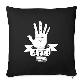 Rough Translation # 6 - Sofa pillowcase 17,3'' x 17,3'' (45 x 45 cm) - black - Front