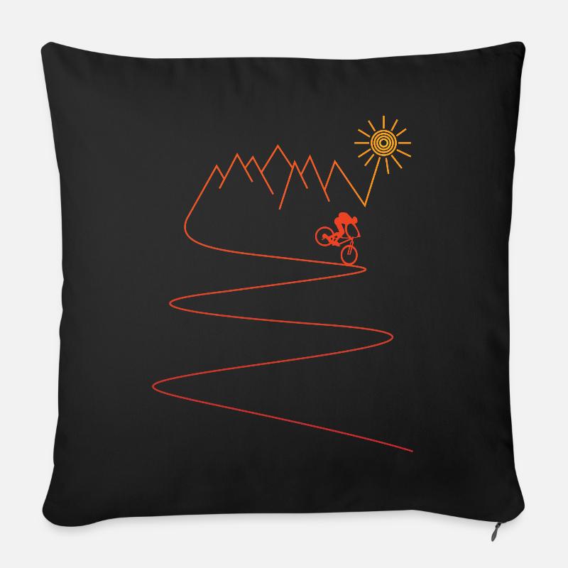 VTT vélo de montagne - Housse de coussin décorative 45 x 45 cm - noir