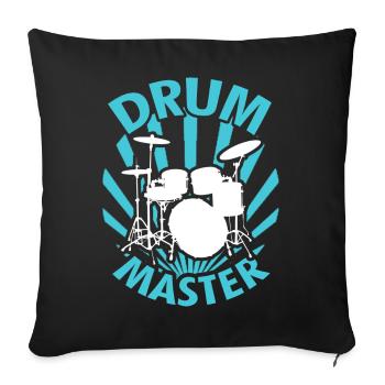 Drums - Sofa pillowcase 17,3'' x 17,3'' (45 x 45 cm) - black - Front