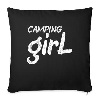 Calimping Girl Shirt pour les filles en plein air - Housse de coussin décorative 45 x 45 cm - noir - Devant