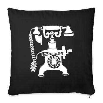 phone - Sofa pillowcase 17,3'' x 17,3'' (45 x 45 cm) - black - Front