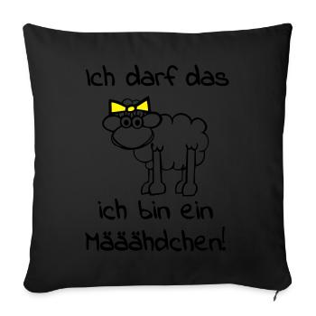 Ein Schaf - Mädchen - Sofakissenbezug 45 x 45 cm - Schwarz - Vorne